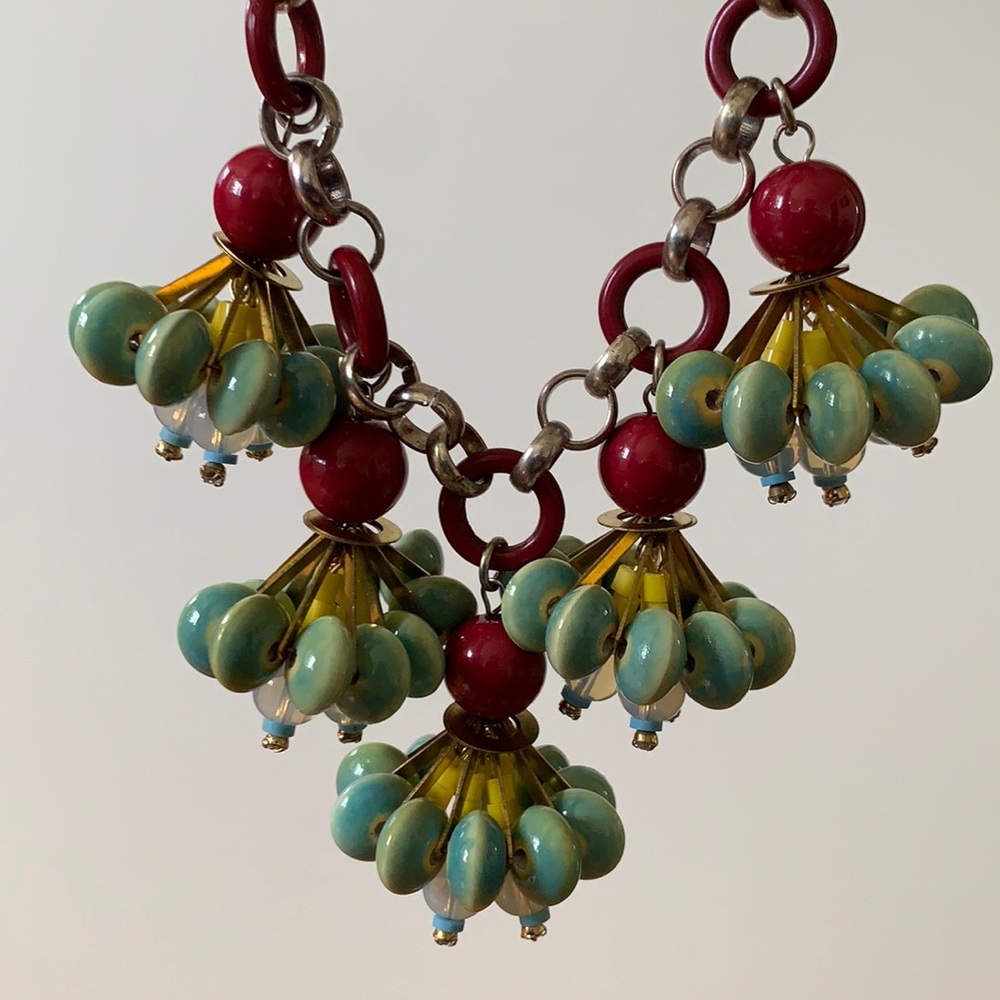 Anthropologie Beaded Chain Statement necklace